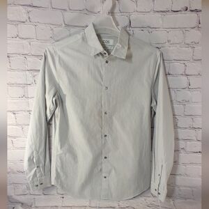 COS Mens Regular Coupe Droite Pin Striped Cotton Button Down Shirt 15 1/4